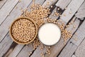 Soy milk,soybeans Royalty Free Stock Photo