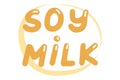 Soy Milk. Vector element for logos, labels, badges, stickers. Vector illustration isolation on white background. Organic, eco, Royalty Free Stock Photo