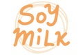 Soy Milk. Vector element for logos, labels, badges, stickers. Vector illustration isolation on white background. Organic, eco, Royalty Free Stock Photo