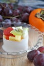 Soy Pudding with Fresh Fruits Royalty Free Stock Photo