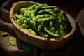 Soy-rich Organic edamame beans. Generate Ai