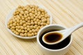 Soy sauce and beans Royalty Free Stock Photo