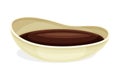 Soy Sauce in Bowl from Edible Seed of Legume Plant as Chinese Liquid Condiment Vector Illustration