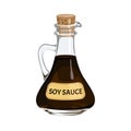 Soy sauce in glass bottle isolated Royalty Free Stock Photo