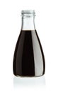 Soy sauce in a glass bottle isolated on white Royalty Free Stock Photo