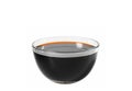 Soy sauce in a glass bowl close-up on a white background Royalty Free Stock Photo