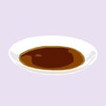 Soy sauce on tiny white plate icon logo avatar Royalty Free Stock Photo