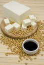 Soy sauce and tofu cheese Royalty Free Stock Photo