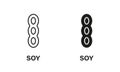 Soy Sign. Organic Healthy Nutrition Emblem. Soybean Edamame Forbidden Symbol. Legume Soya Allergy Food Ban Logo. Soya