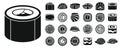 Soy sushi roll icon set, simple style Royalty Free Stock Photo