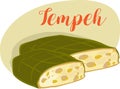 Soy tempeh flat icon. Vector illustration