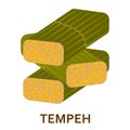 Soy tempeh flat icon. Vector illustration.