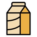 Soy tetrapack milk icon vector flat