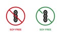 Soya Free Silhouette Icon. Soy Stop Sign. Soybean Edamame Forbidden Symbol. Legume Soya Allergy Food Ban Logo. Organic