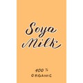 Soya milk package text logo. Trendy lettering font. Packaging, poster, banner design. Vector