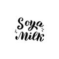 Soya milk text logo. Trendy lettering font. Packaging, sticker, banner design. Vector