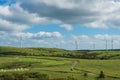 Soya Misaki Ranch and Wind Farm in at Soya Hills in Hokkaido, Japan Royalty Free Stock Photo