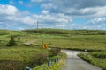 Soya Misaki Ranch and Wind Farm in at Soya Hills in Hokkaido, Japan Royalty Free Stock Photo