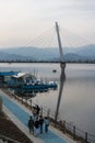 Soyanggang skywalk over Soyang river during winter afternoon at Chuncheon , South Korea : 11 February 2023