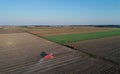 Soybean harvest shoot from drone Royalty Free Stock Photo