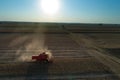 Soybean harvest shoot from drone Royalty Free Stock Photo