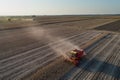 Soybean harvest shoot from drone Royalty Free Stock Photo