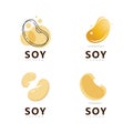 Soybean Logo vector template design. Healthy Food simple vector illustration