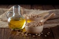 Soybean oil and Soybean Royalty Free Stock Photo