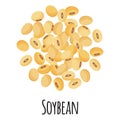 Soybean for template farmer market design, label and packing. Natural energy protein organic super food