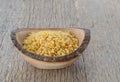 Soybean,Wooden bowls on wooden floor.