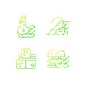 Soybeans cooking gradient linear vector icons set Royalty Free Stock Photo