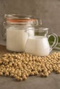 Soybeans and milk Royalty Free Stock Photo
