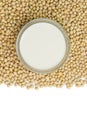 Soymilk and soy beans Royalty Free Stock Photo