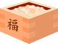 Soys of Japanese Setsubun went into measuring box