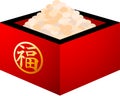 Soys of Japanese Setsubun went into measuring box