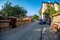 Fisheye street view of Sozopol old town