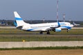 SP-ESB Enter Air Boeing 737-800 aircraft landing on the runway Royalty Free Stock Photo