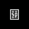 SP initial logo with square rectangular shape style Royalty Free Stock Photo