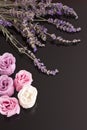 SPA accessories lavender with rose soap Royalty Free Stock Photo