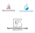 Spa aesthetics aromatherapist essential oil logo design Royalty Free Stock Photo