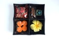 Spa Aroma therapy set in box, Candle Aroma, Roses Shaped Candles, incense sticks and dry flower