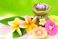 Spa aromatherapy ,candle and flower.Stock photo. Royalty Free Stock Photo