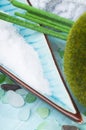 Spa aromatic sticks and sea salt Royalty Free Stock Photo