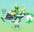 Spa background with organic products