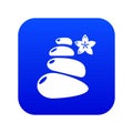 Spa balance stones icon blue vector