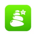 Spa balance stones icon green vector