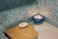 Spa Bath with candle and towel