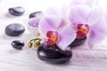Spa and bath with orchids Royalty Free Stock Photo