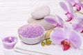 Spa and bath with orchids Royalty Free Stock Photo