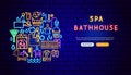 Spa Bathhouse Neon Banner Design